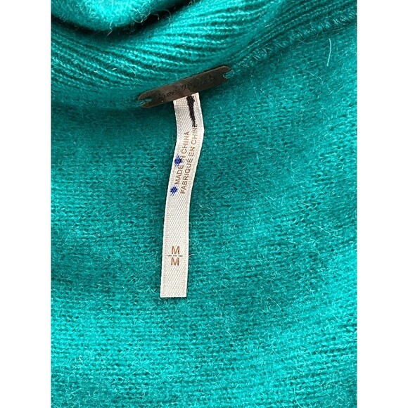 Free People Women Ottoman Preppy 100% Cashmere Tunic Teal Sweater Top Sz M NWT - Picture 7 of 9